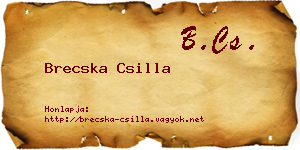 Brecska Csilla névjegykártya
